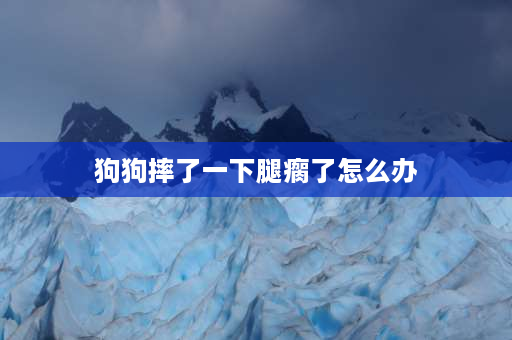 狗狗摔了一下腿瘸了怎么办 狗狗后腿突然瘸了怎么办？