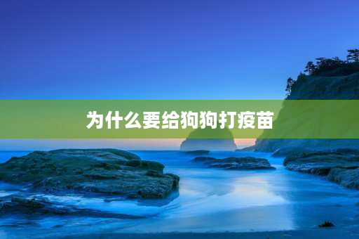 为什么要给狗狗打疫苗 狗为什么要打疫苗，幼犬第一针什么时候打？